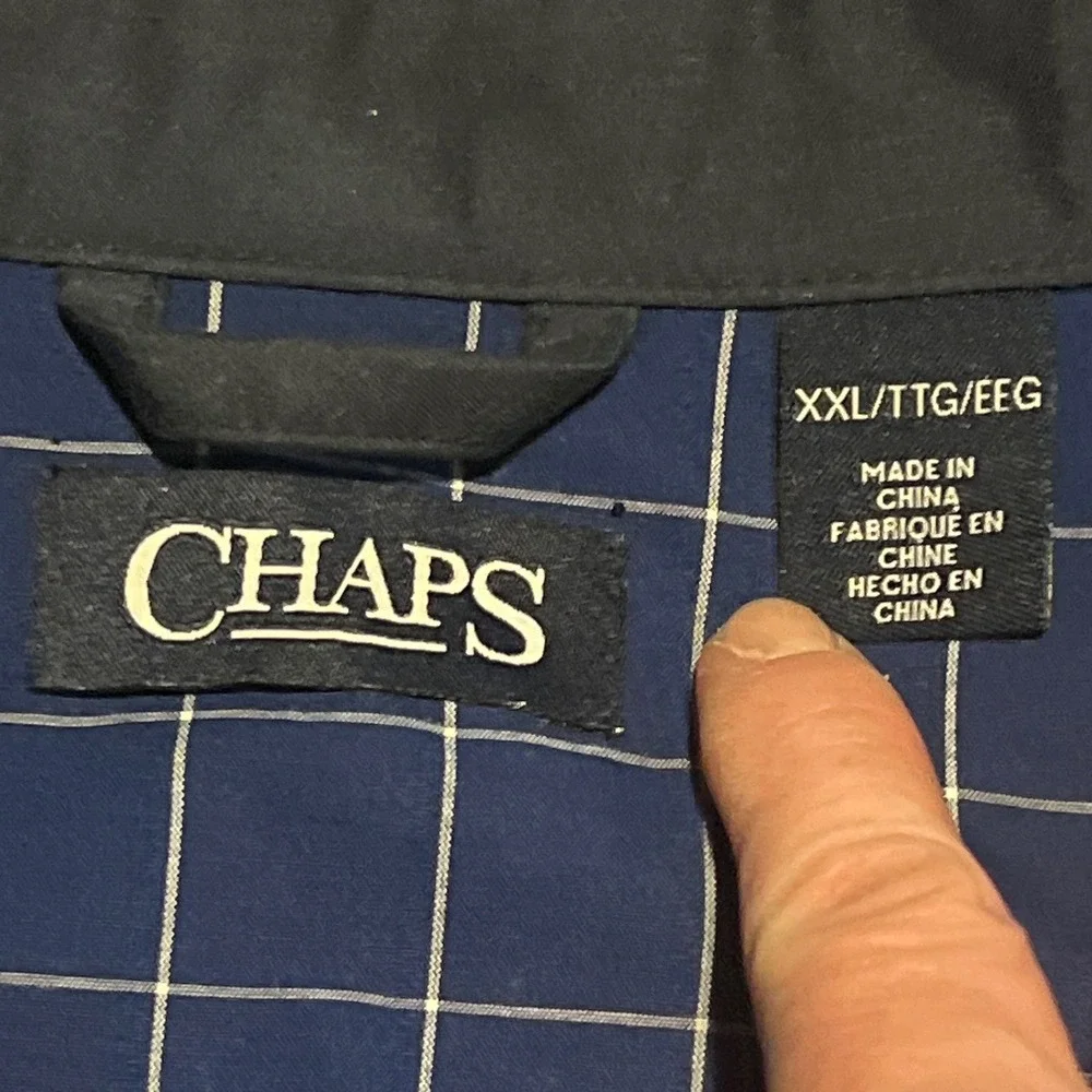 Chaps Men's Bomber Jacket Navy‎ Full Zip Size XXL Lightweight
